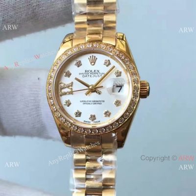 NEW UPGRADED Rolex Datejust All Gold President Band Watch White Dial